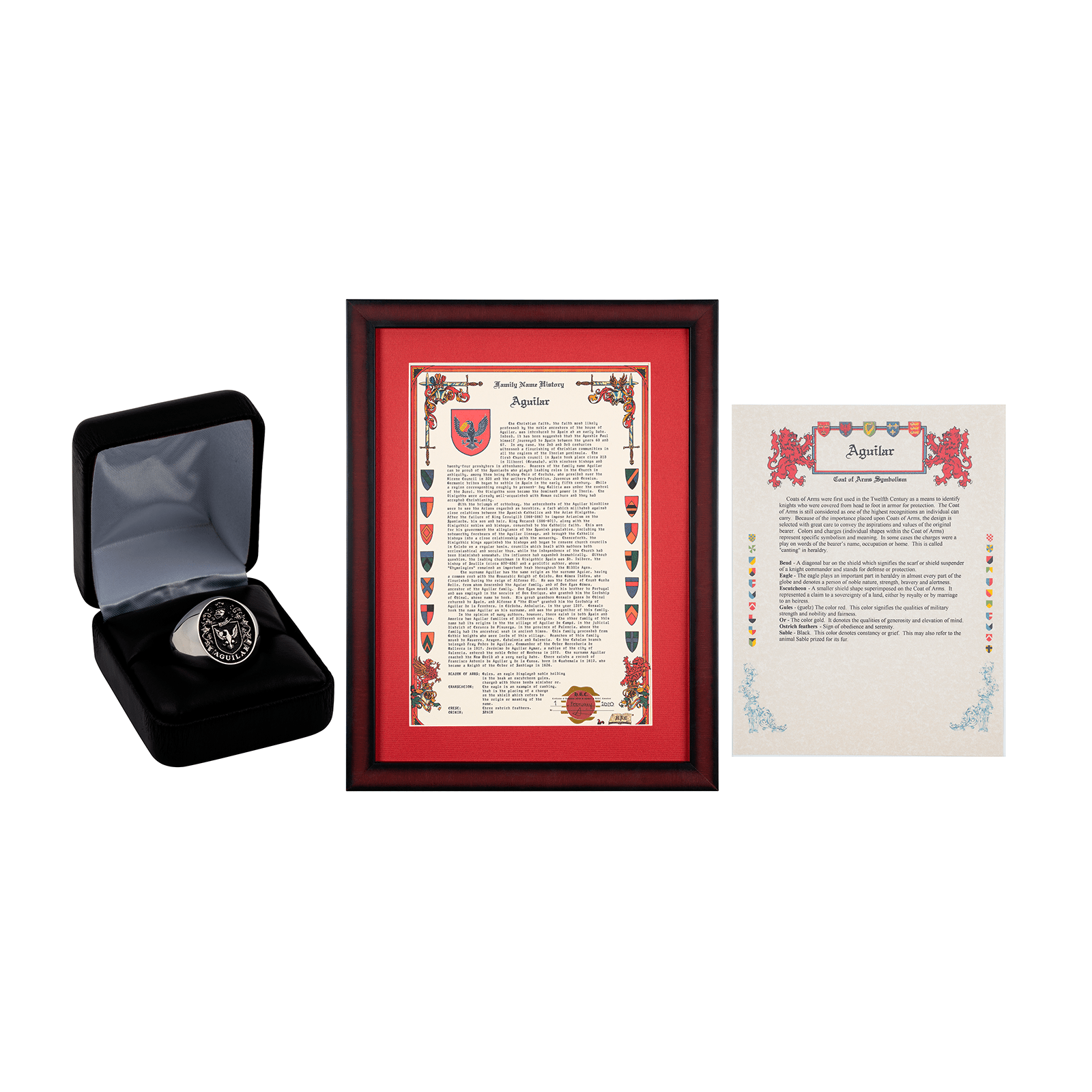 My Lineage Family Coat of Arms Ring Set – Exquisite rings custom-designed with your family crest, showcasing intricate heraldic details.