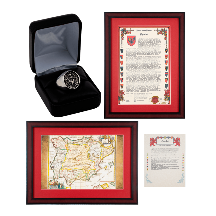 Family Coat of Arms Ring & Map Set