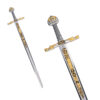 My Lineage Sword – Banner & Map Set – Features a personalized family sword, coat of arms banner, detailed surname history, and explanation of heraldic symbols