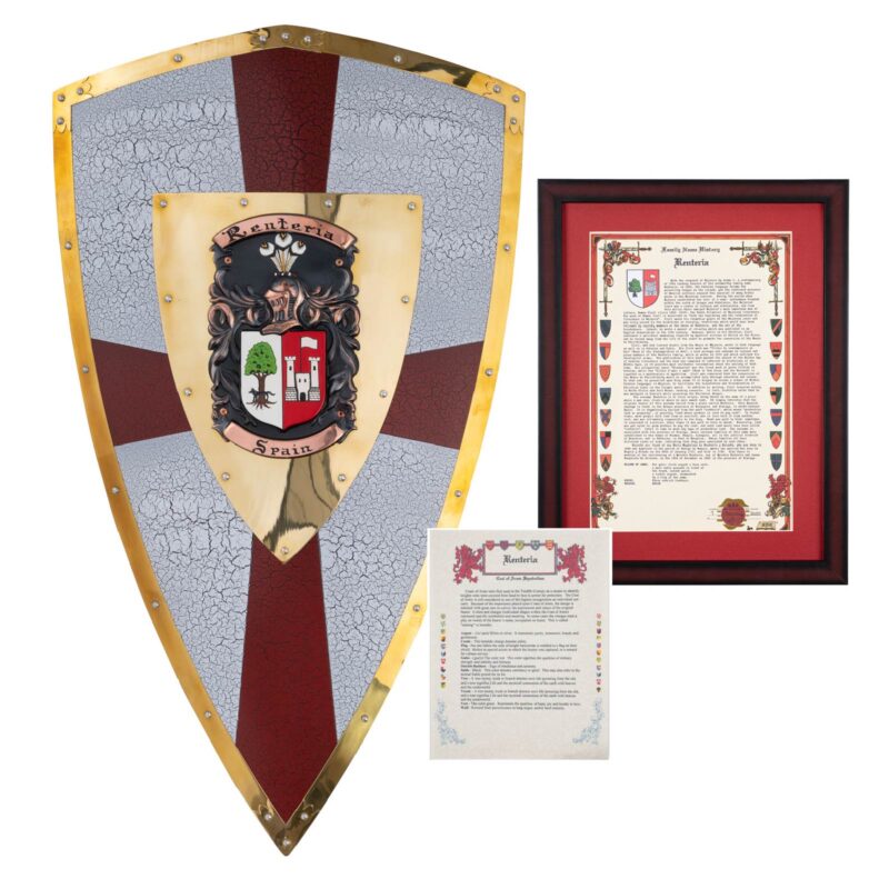 Family Coat of Arms Shield – Custom hand-painted shield showcasing your family crest, reflecting historical heraldry traditions.