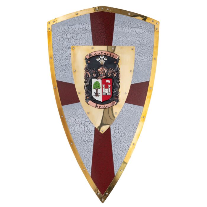 My Lineage, Shield & Map Set with custom hand-painted family crest shield, showcasing traditional heraldry used in knightly battles.